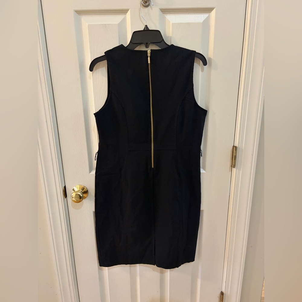Nina Leonard Black Dress Midi Sleeveless Pullover Solid Cocktail Women’s M - Picture 2 of 9